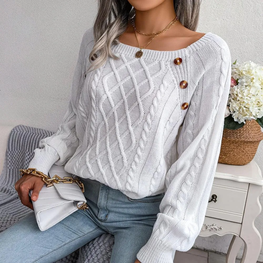 Stay Comfy and Casual with Our Square Collar Knitted Pullover