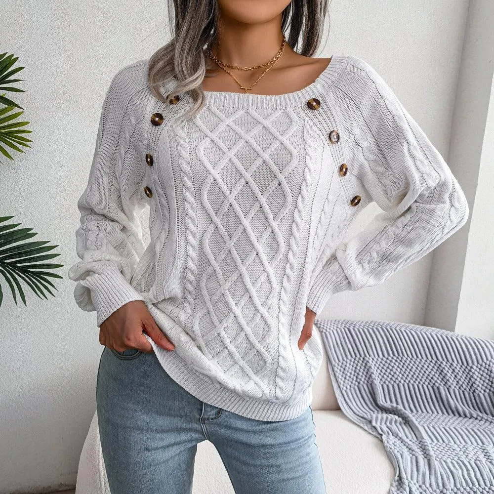 Stay Comfy and Casual with Our Square Collar Knitted Pullover