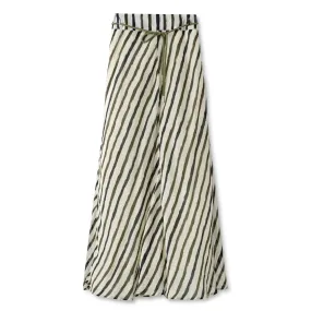 String Belt Skirt  IN: Olive Stripe