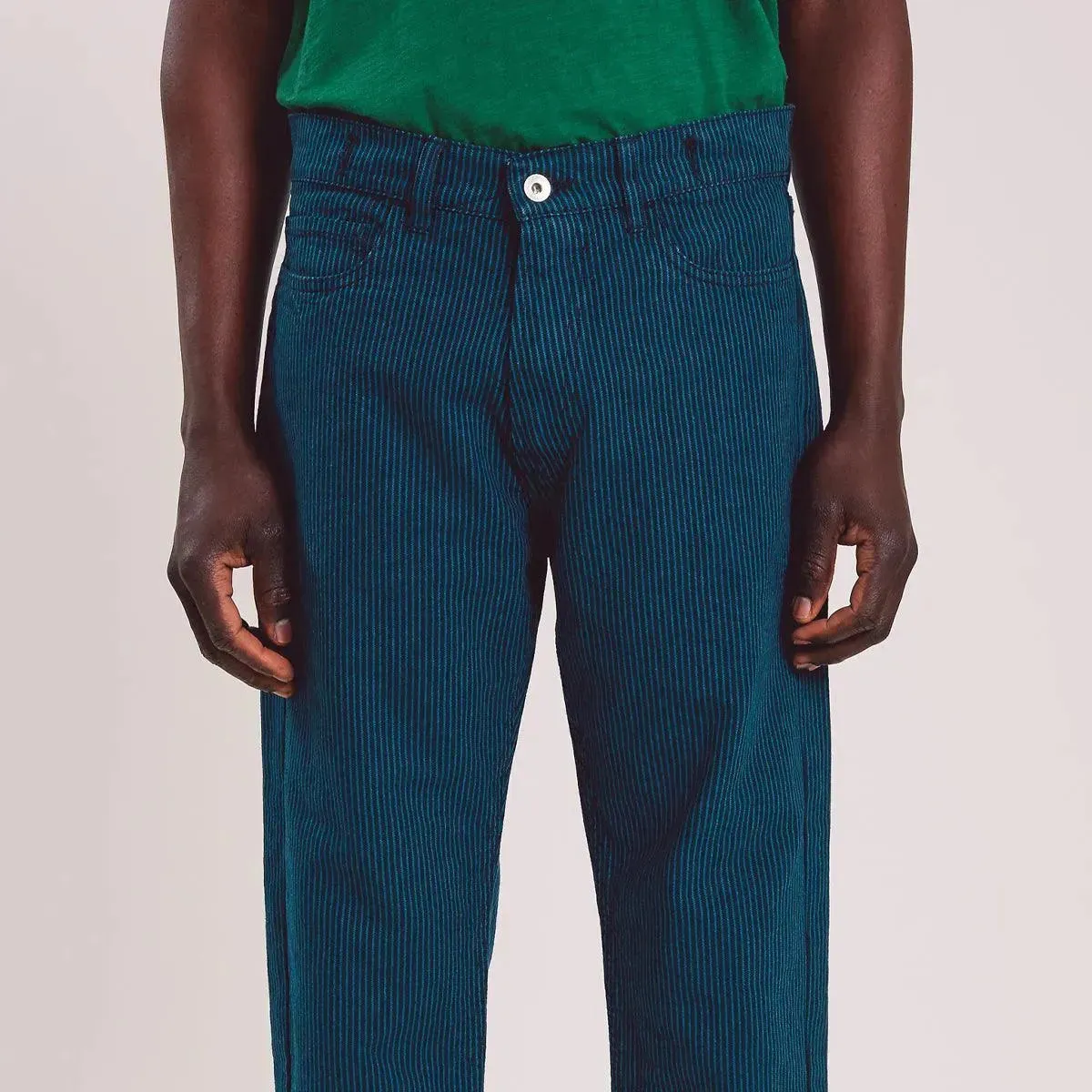 Tearaway Jean Cotton Linen - Blue / Navy Stripe