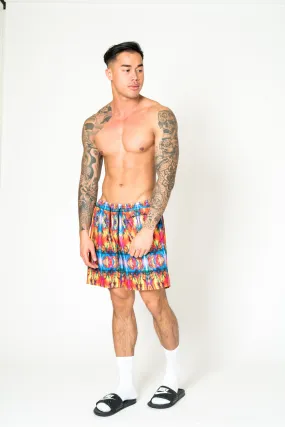Ubuntu Retro Kaleidoscope Printed Shorts