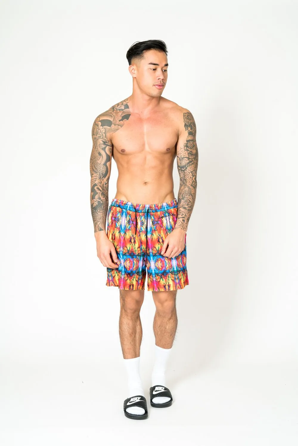 Ubuntu Retro Kaleidoscope Printed Shorts
