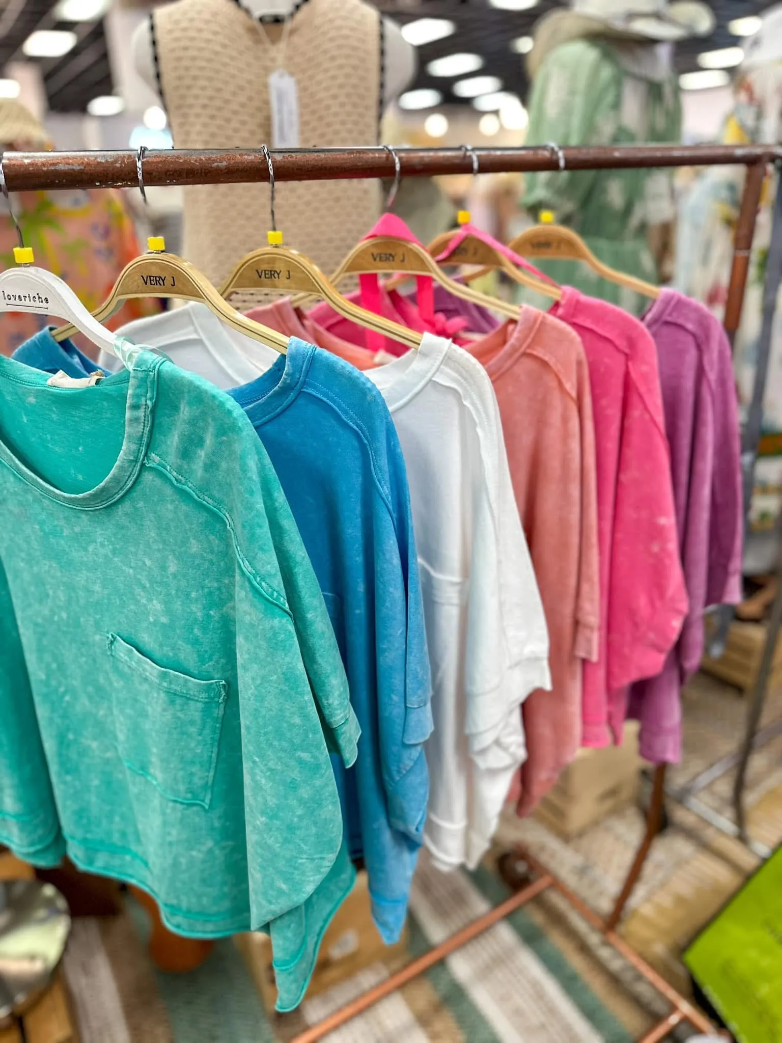 Violet Comfy Acid Washed Relaxed Fit Shoulder Tees